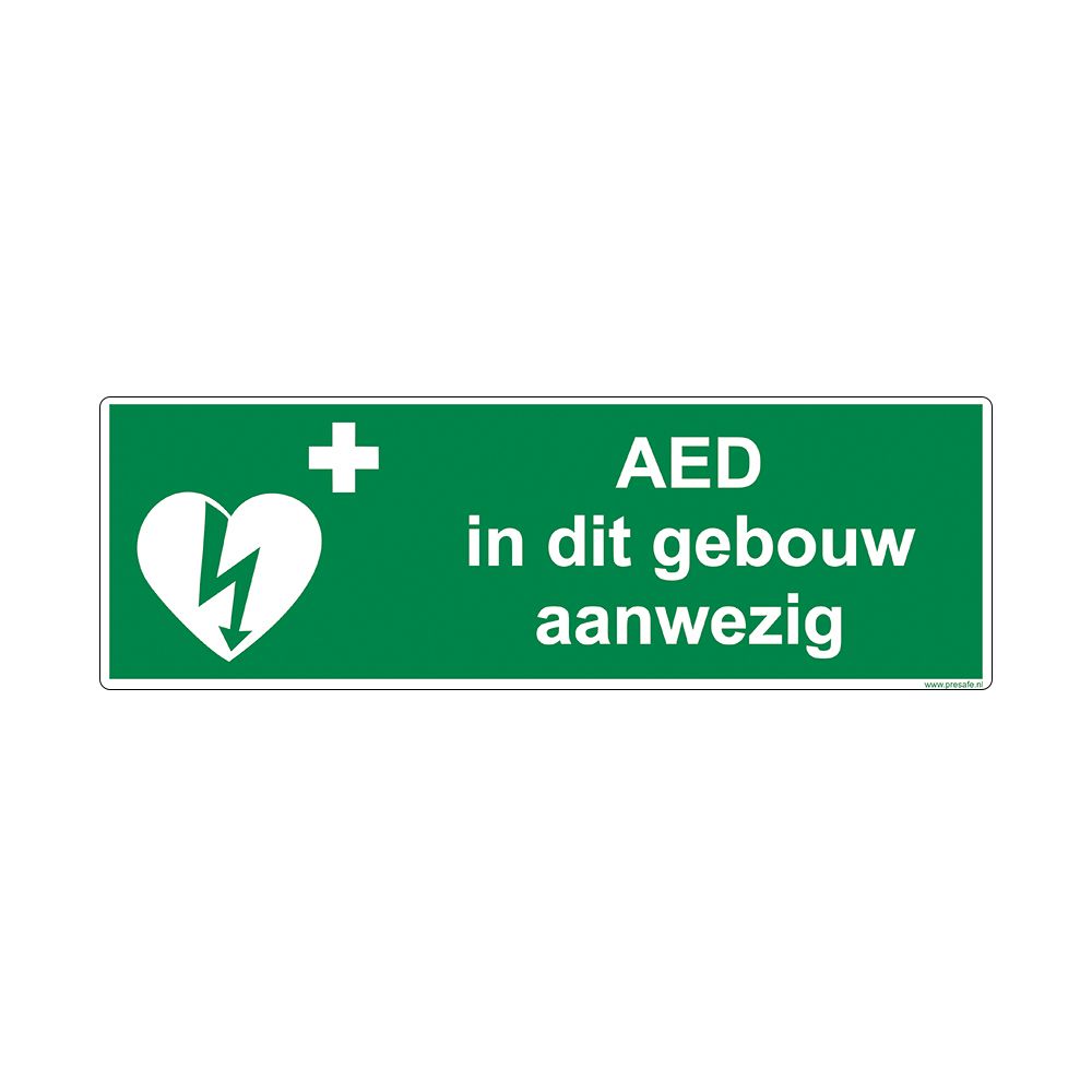 AED Aanwezig Sticker/Bord - Duidelijke Signalering