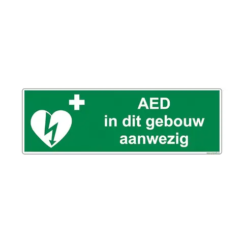 AED Aanwezig Sticker/Bord - Duidelijke Signalering