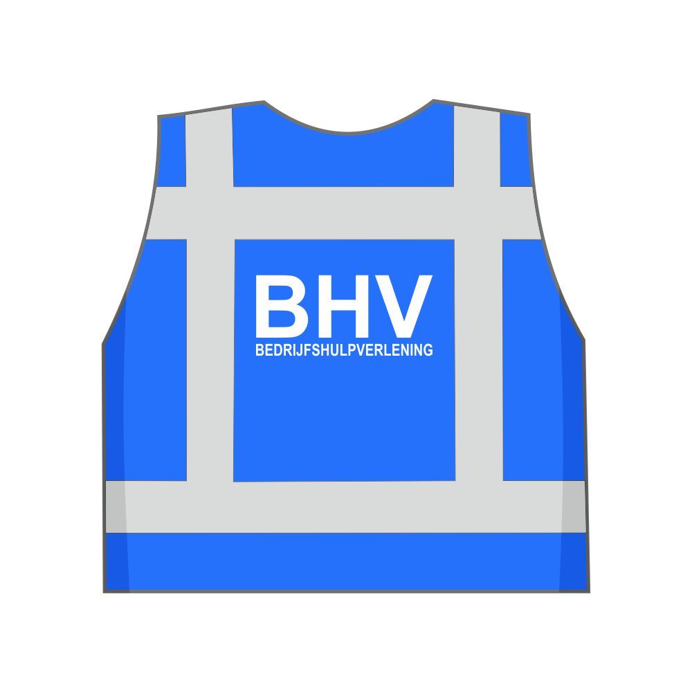 BHV Veiligheidshesje Blauw met Opdruk BHV