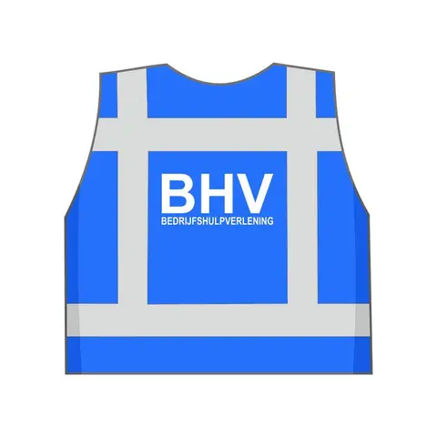 BHV Veiligheidshesje Blauw met Opdruk BHV