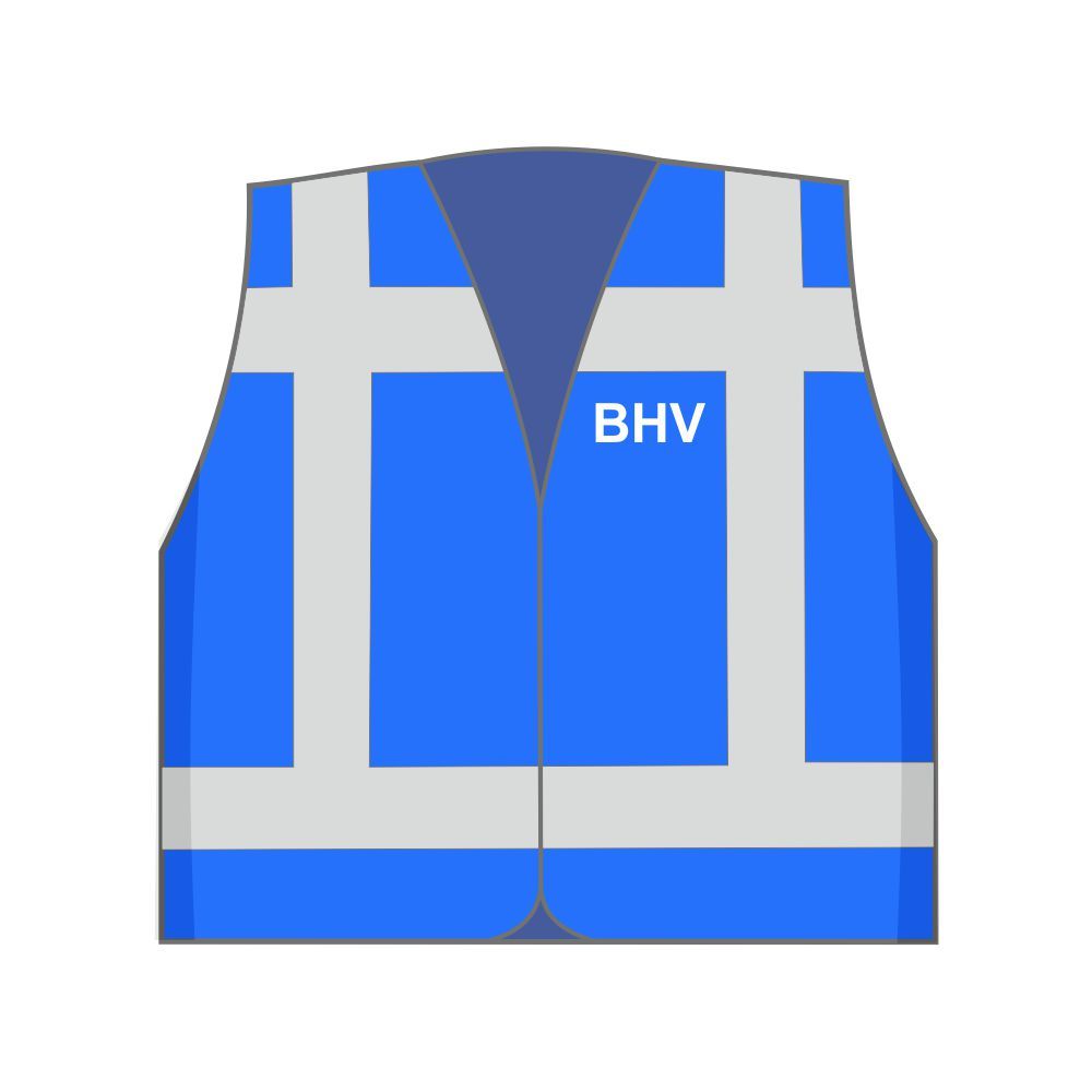BHV Veiligheidshesje Blauw met Opdruk BHV 2