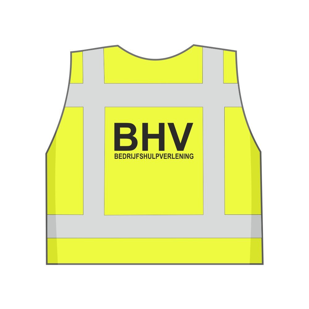 BHV Veiligheidshesje Fluor Geel met BHV Opdruk