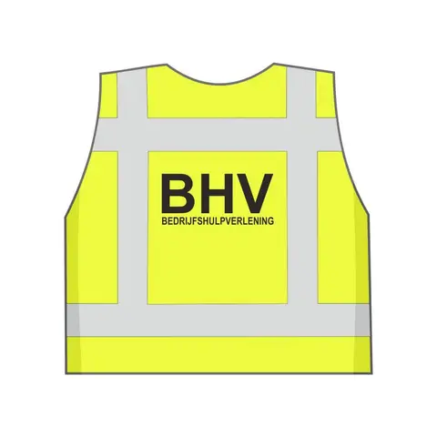 BHV Veiligheidshesje Fluor Geel met BHV Opdruk