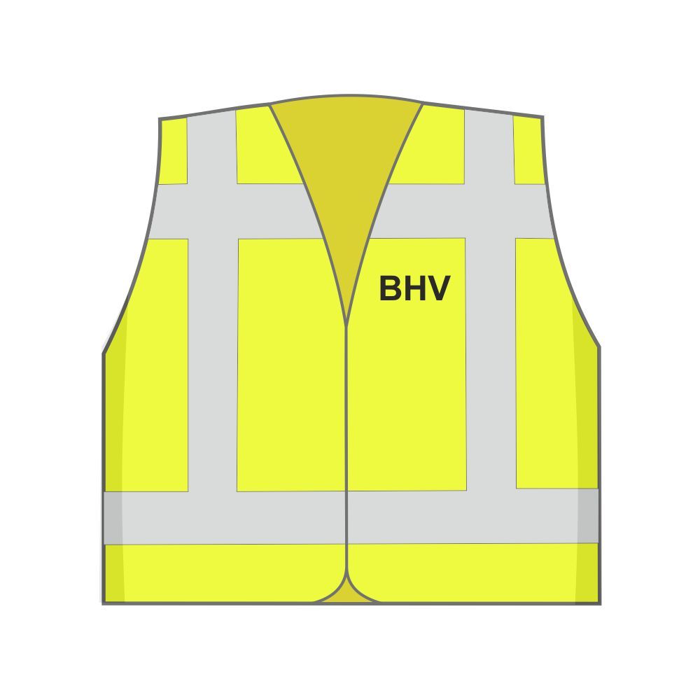 BHV Veiligheidshesje Fluor Geel met BHV Opdruk 2