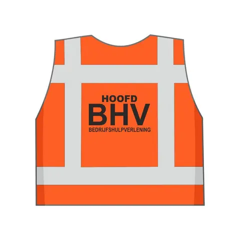 HOOFD BHV Veiligheidshesje Oranje - Zichtbaarheid en Autoriteit