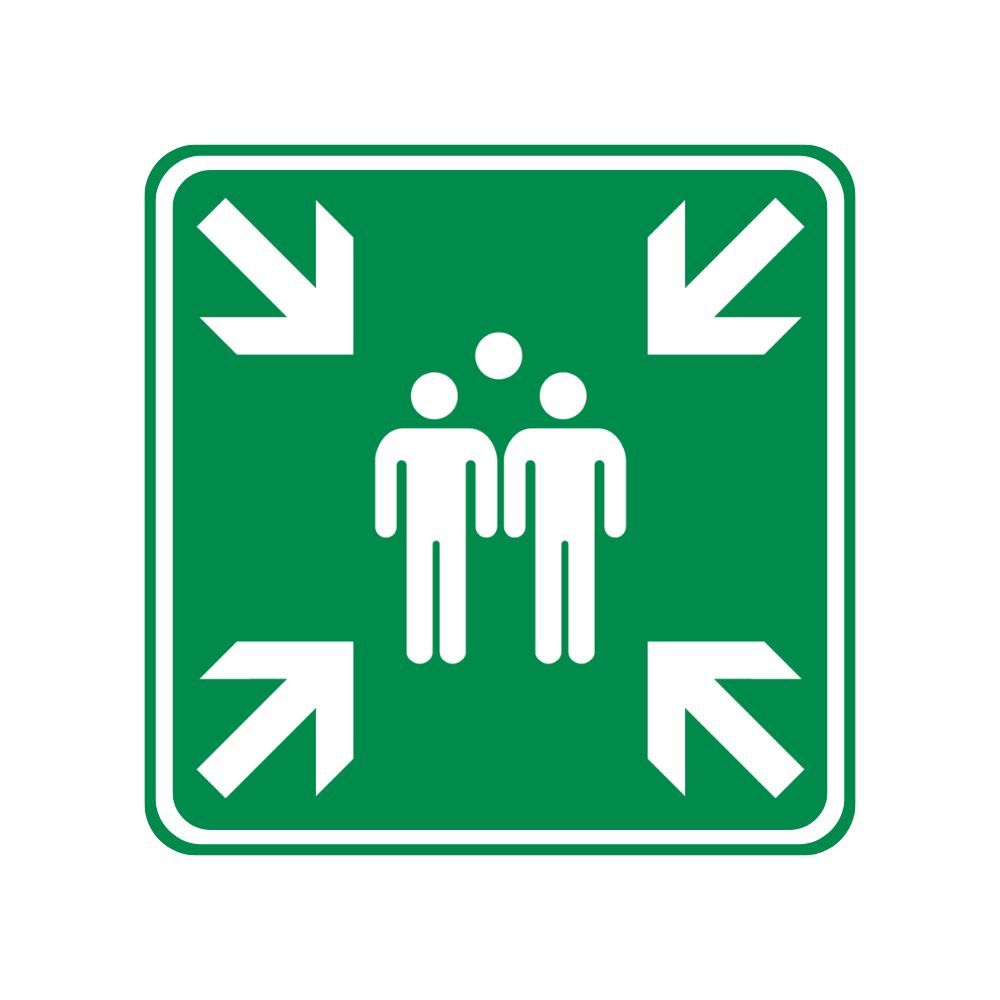 Verzamelplaats Bord Aluminium 40x40 cm - Veiligheid Eerst