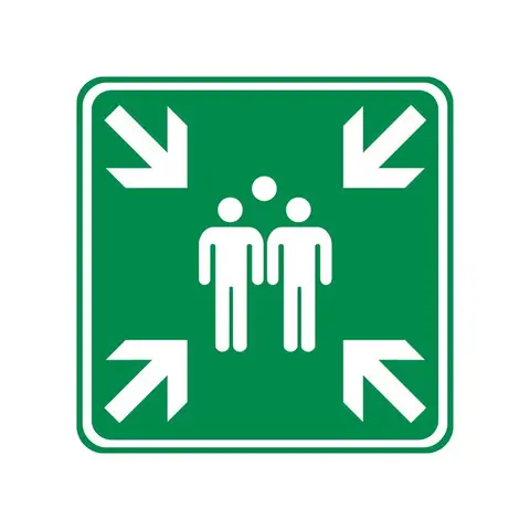 Verzamelplaats Bord Aluminium 40x40 cm - Veiligheid Eerst