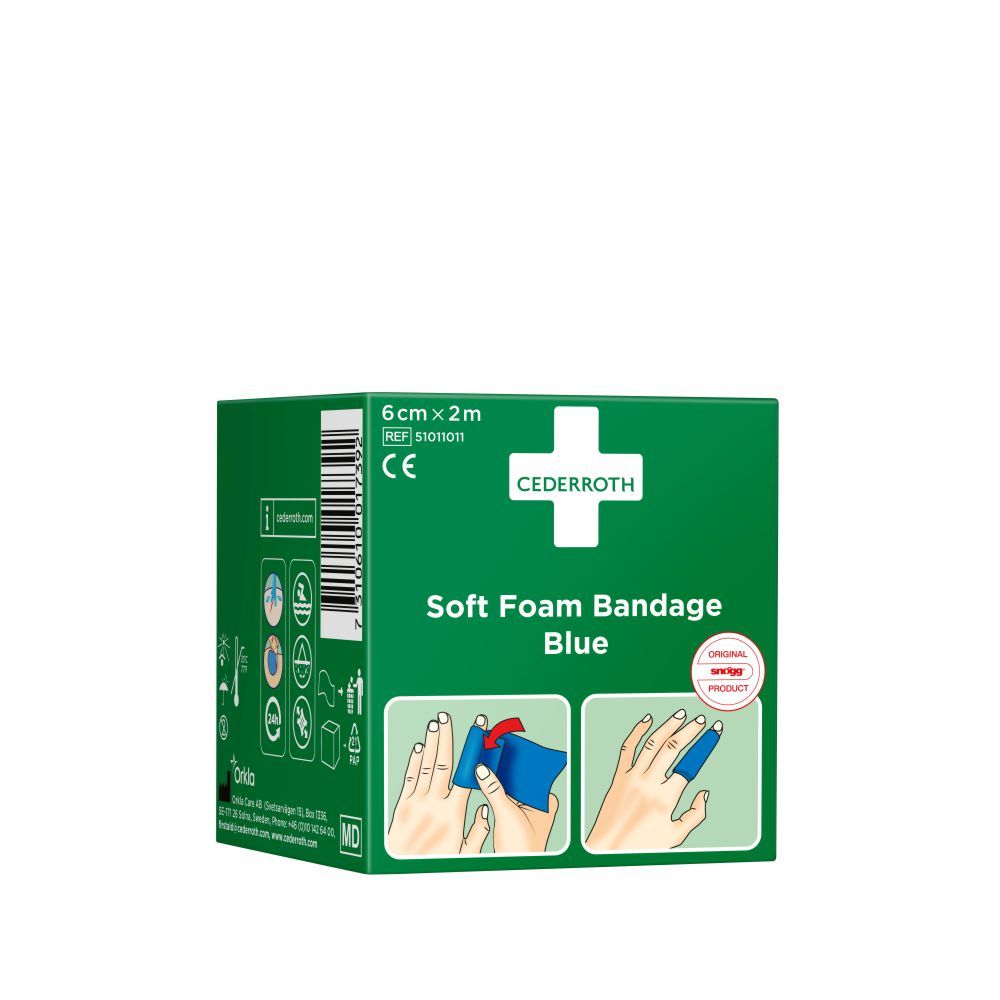Cederroth Soft Foam Bandage 6cm x 2m Blauw - Veiligheid Eerst