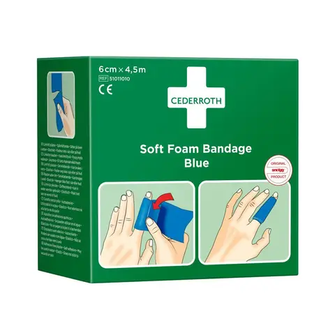 Soft Foam Bandage 6cm x 4,5m Blauw - Zelfklevend en Waterproof