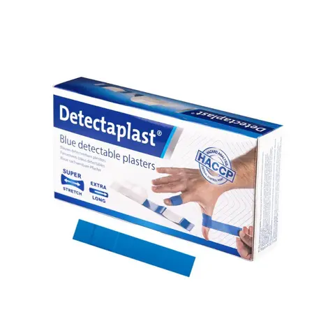 Detecteerbare Textiel Pleisters voor Vingers 12 x 2 cm - HACCP Goedgekeurd (100 stuks)