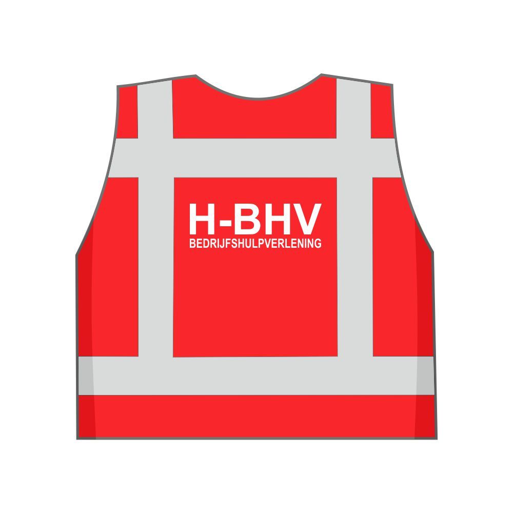 H-BHV Veiligheidshesje Rood - Maximale Zichtbaarheid voor BHV'ers