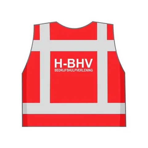 H-BHV Veiligheidshesje Rood - Maximale Zichtbaarheid voor BHV'ers