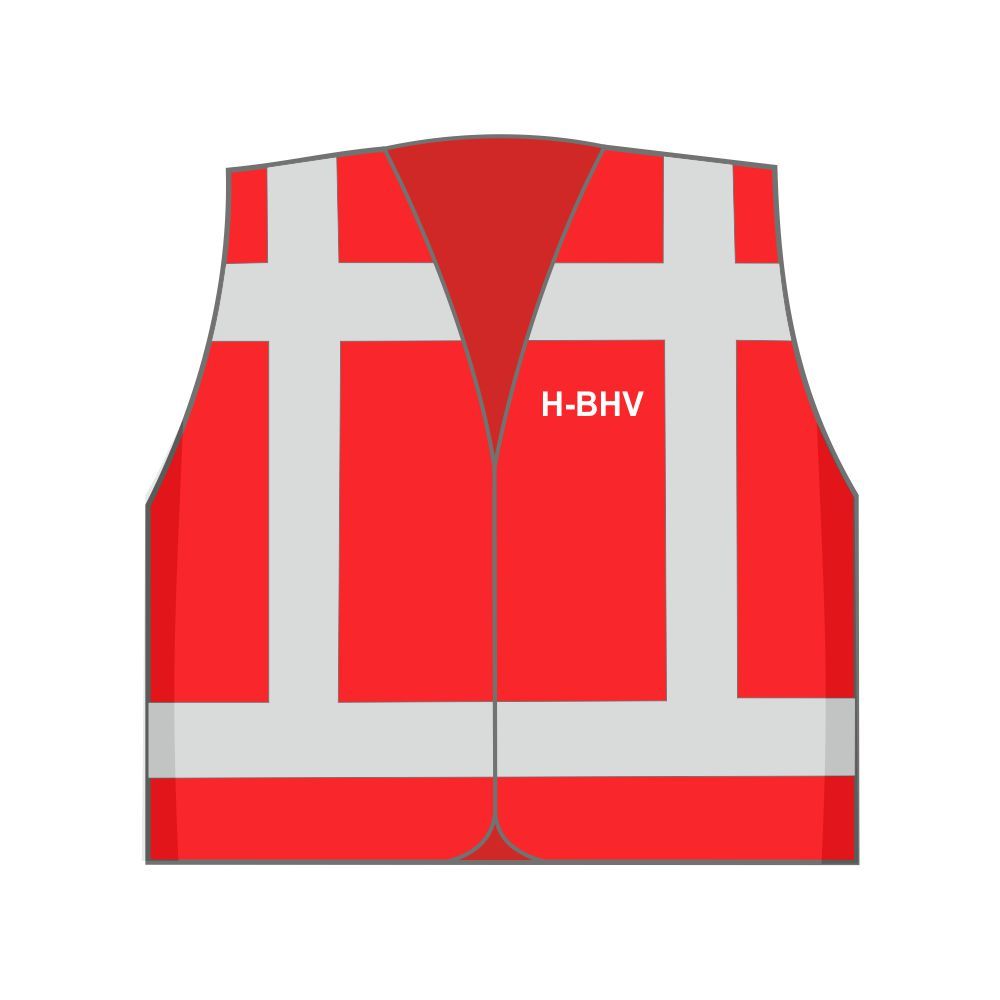 H-BHV Veiligheidshesje Rood - Maximale Zichtbaarheid voor BHV'ers 2