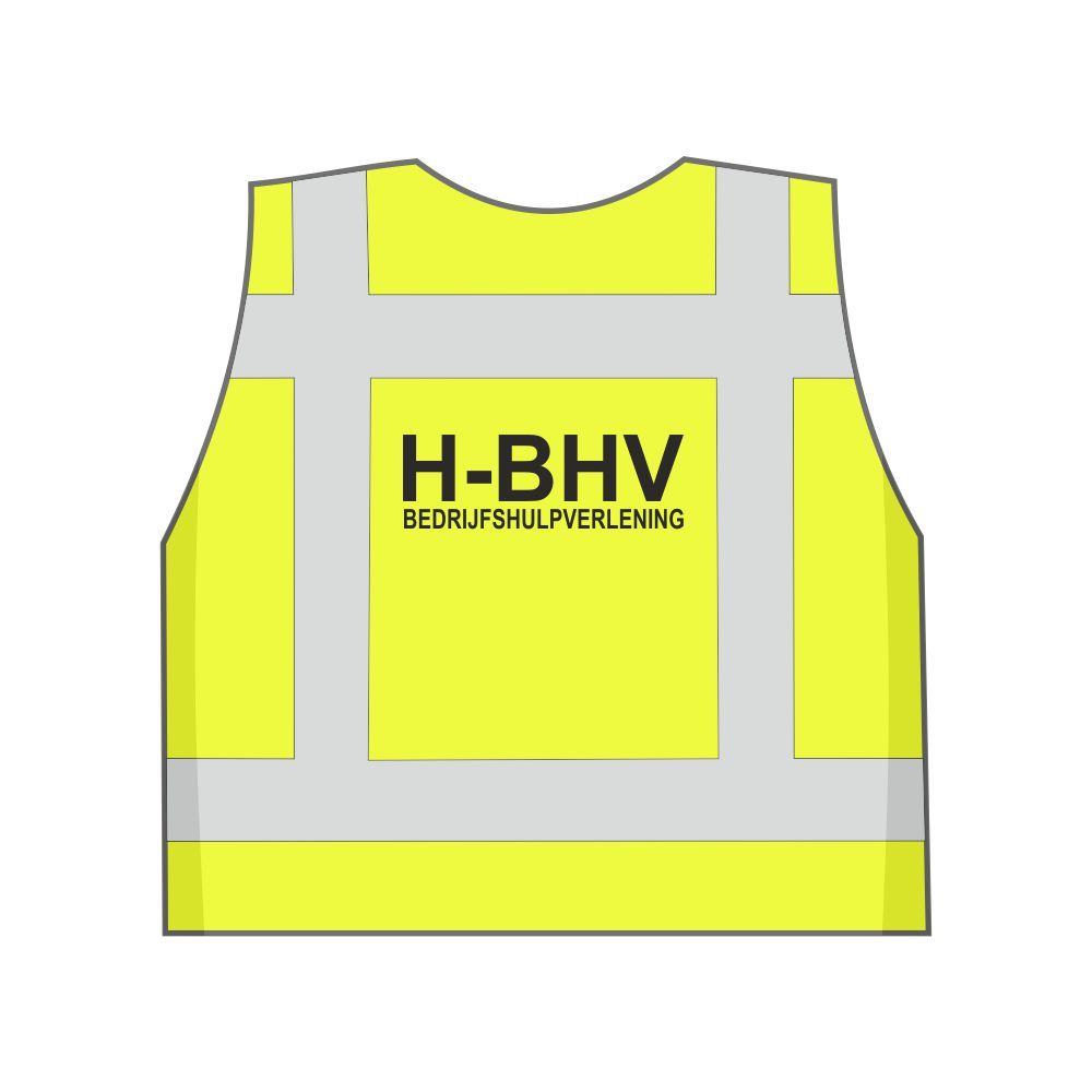 H-BHV Veiligheidshesje Geel - Maximale Zichtbaarheid voor Hoofd Bedrijfshulpverlener