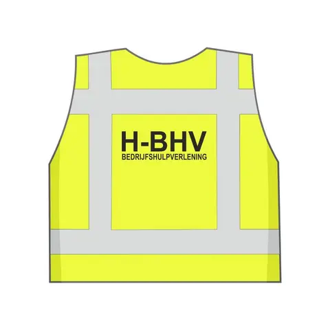 H-BHV Veiligheidshesje Geel - Maximale Zichtbaarheid voor Hoofd Bedrijfshulpverlener