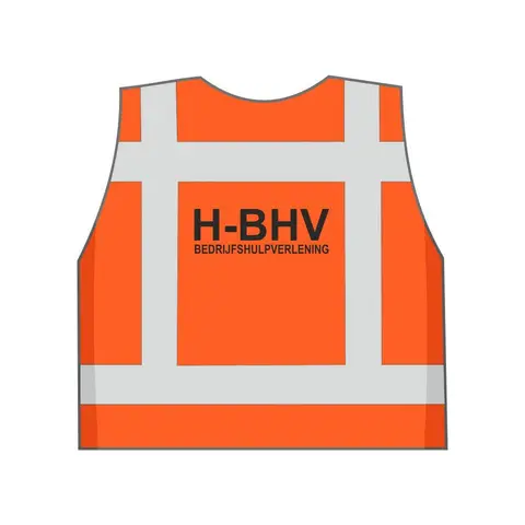 H-BHV Veiligheidshesje Oranje - Zichtbaarheid en Herkenbaarheid