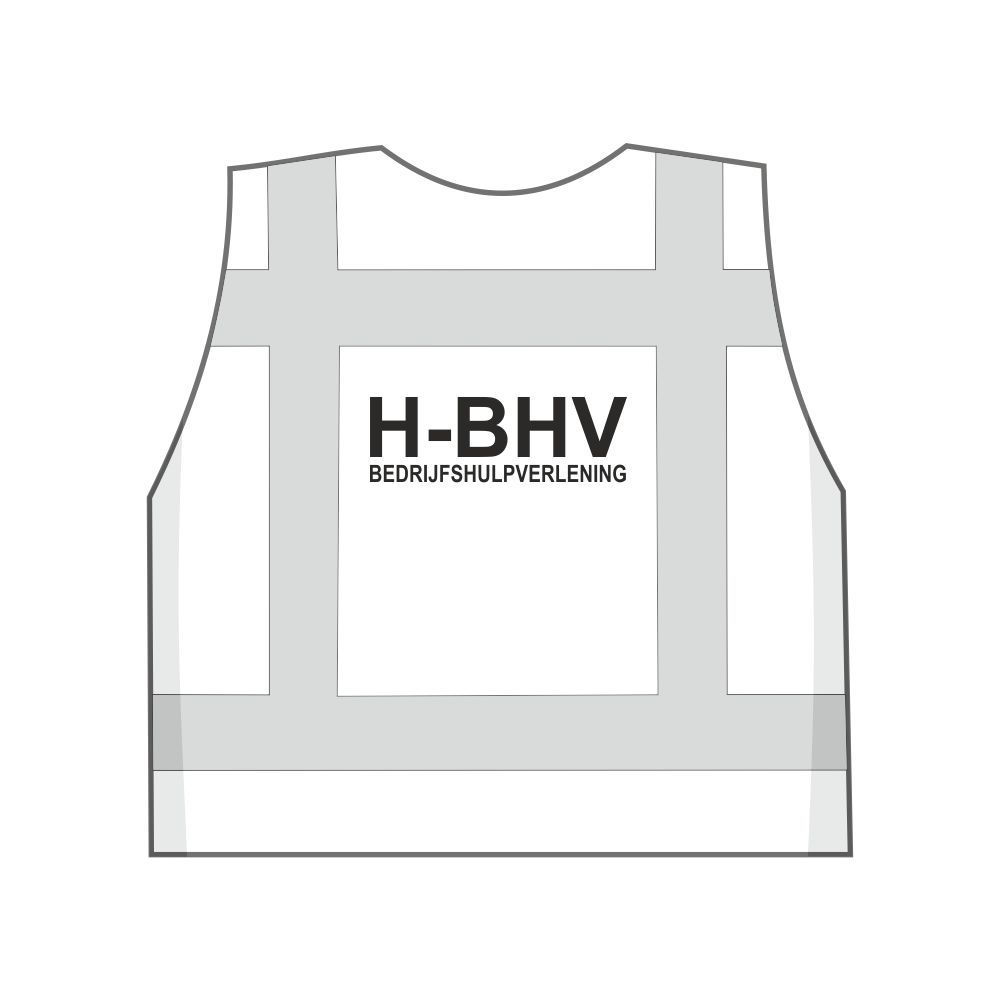 H-BHV Veiligheidshesje Wit met Reflectiestrepen - Zichtbaarheid en Herkenbaarheid