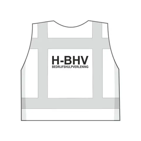 H-BHV Veiligheidshesje Wit met Reflectiestrepen - Zichtbaarheid en Herkenbaarheid