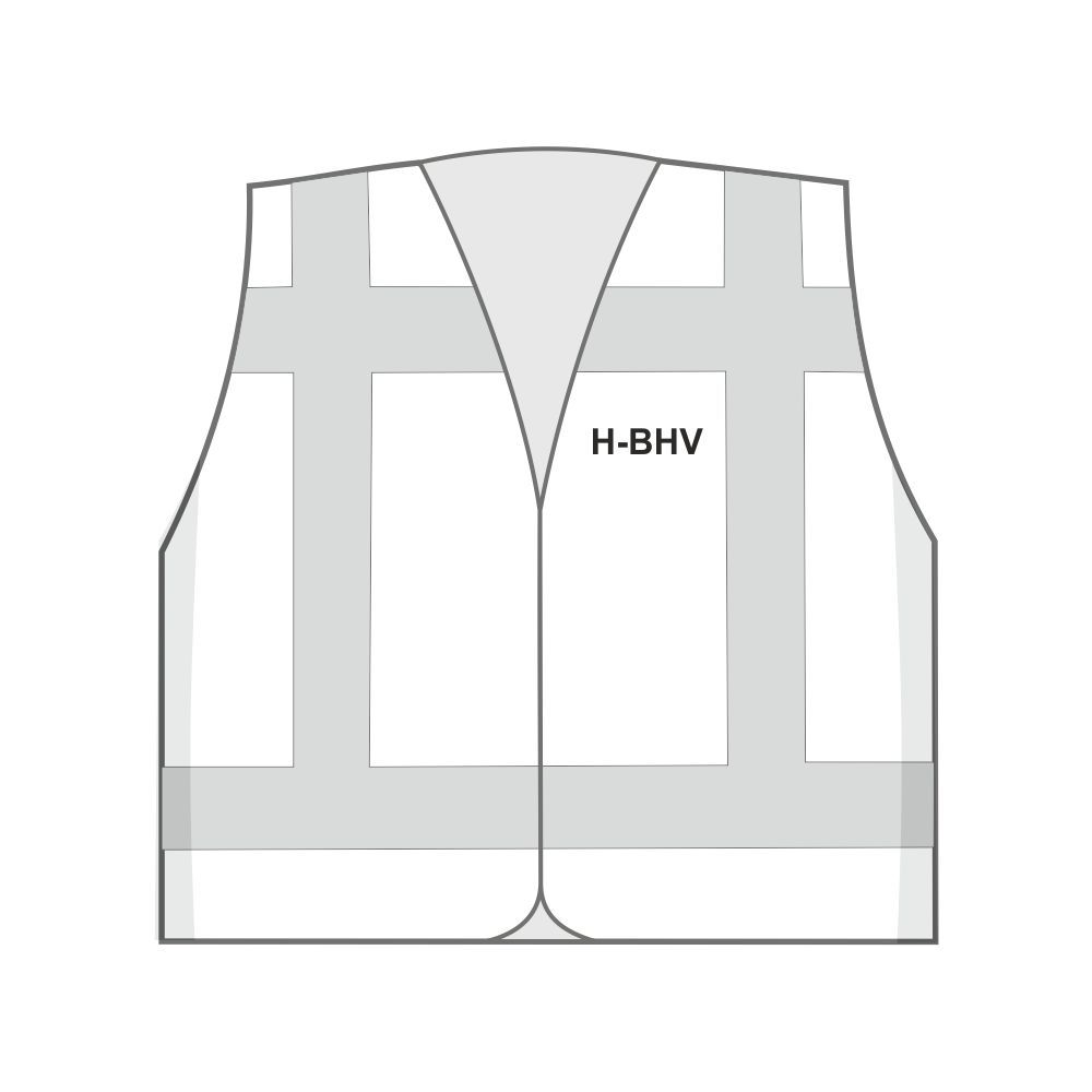 H-BHV Veiligheidshesje Wit met Reflectiestrepen - Zichtbaarheid en Herkenbaarheid 2