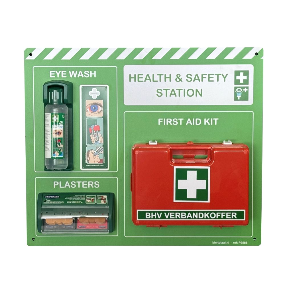 Health & Safety Station Basic - Essentiële EHBO en BHV op één paneel