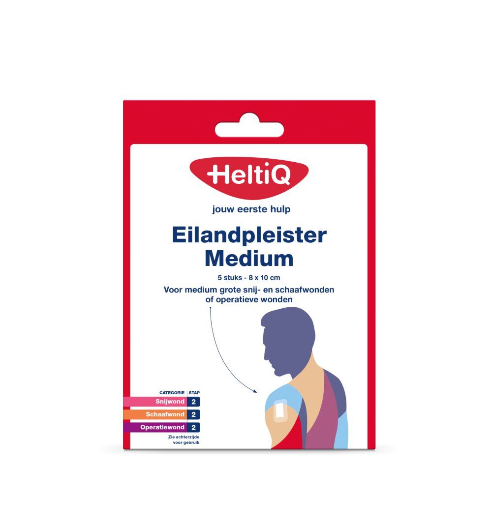 HeltiQ Eilandpleister Medium 8x10cm - 5 stuks | Optimale Wondzorg