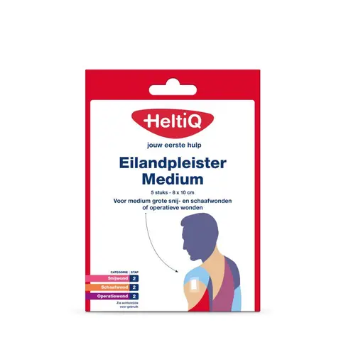 HeltiQ Eilandpleister Medium 8x10cm - 5 stuks | Optimale Wondzorg