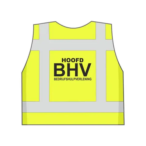 HOOFD BHV Veiligheidshesje Geel - Maximale Zichtbaarheid en Herkenbaarheid