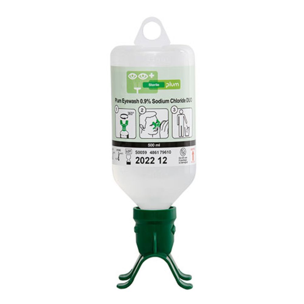 Plum DUO Oogdouche 500ml 0.9% Sodium Chloride - Gelijktijdig Spoelen Beide Ogen