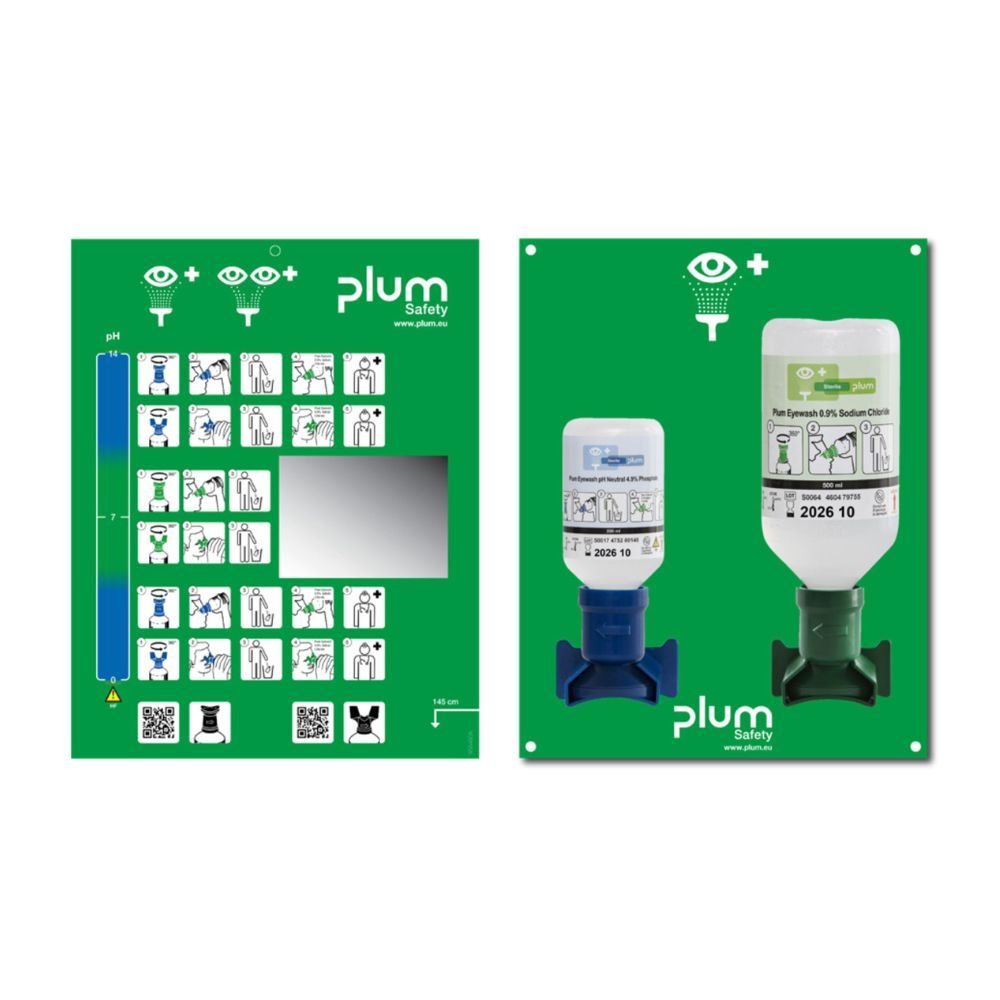 Plum Oogdouche Station 1 x 500 ml 0.9% NaCl + 1 x 200 ml 4.9% pH Neutraal