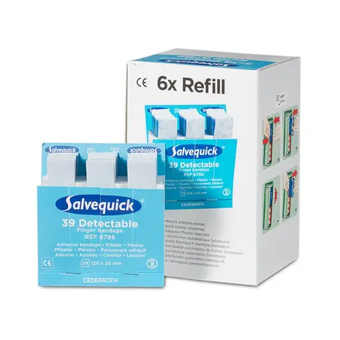 Salvequick Detecteerbare Lange Vingerpleisters 6796 Navulling - HACCP & Veiligheid
