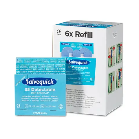 Salvequick Blauwe Detecteerbare Pleisters 6735 Navulling - HACCP Gecertificeerd