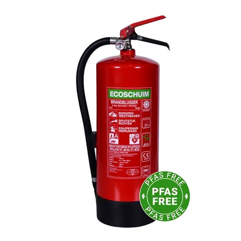 Schuimblusser 6 liter PFAS Vrij - Milieuvriendelijke Brandbeveiliging