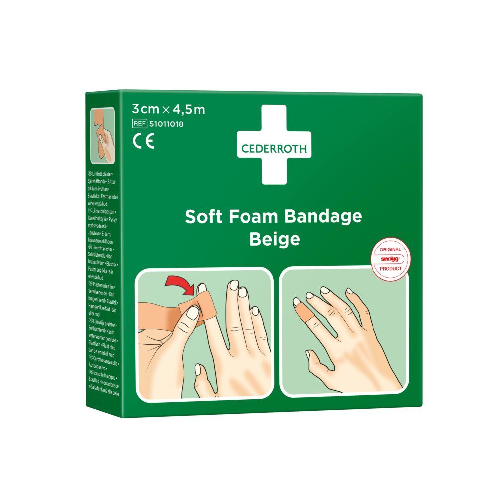 Soft Foam Bandage 3cm x 4,5m Beige - Comfortabel en Zelfklevend Wondverband