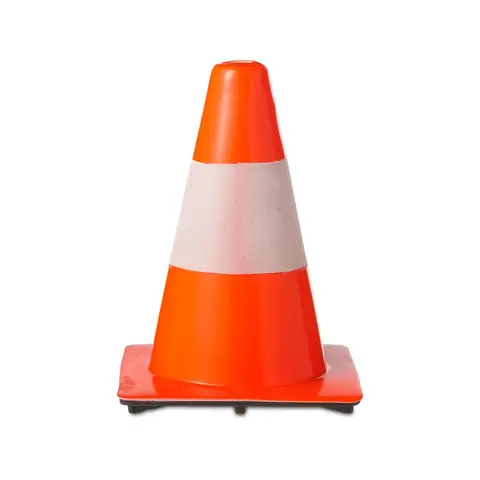 Verkeerskegel Fluor Oranje met Reflecterende Band en Verzwaarde Voet