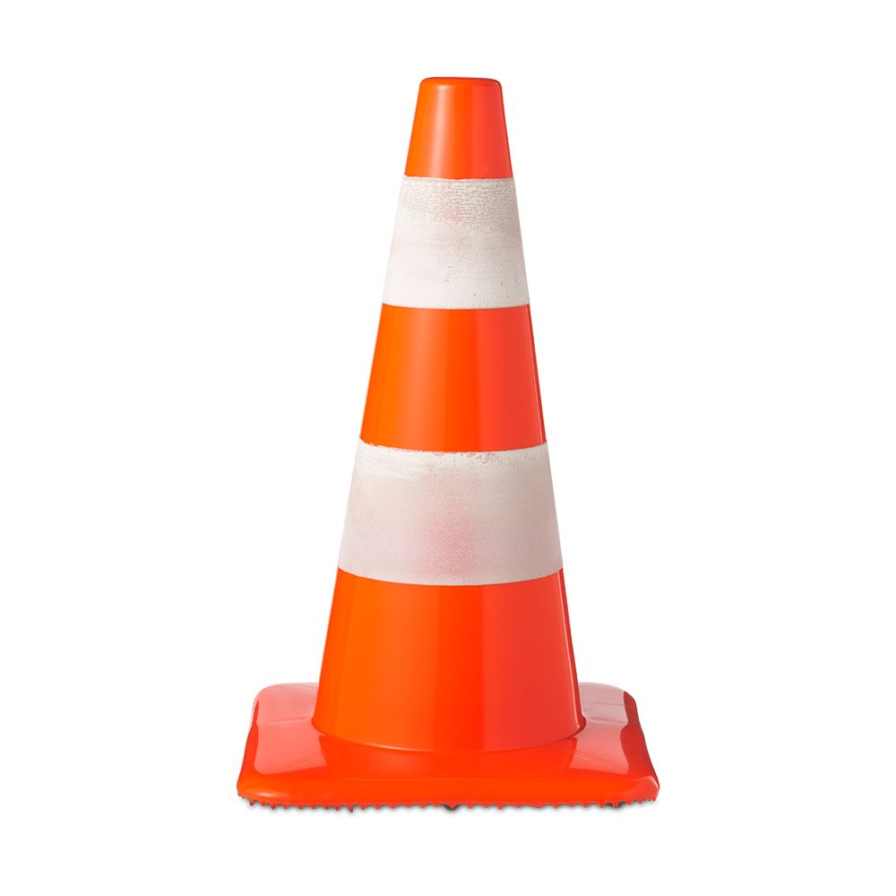 Verkeerskegel Fluor Oranje met Reflecterende Band en Verzwaarde Voet 2